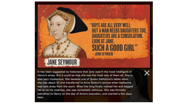 Jane Seymour screengrab from infographic